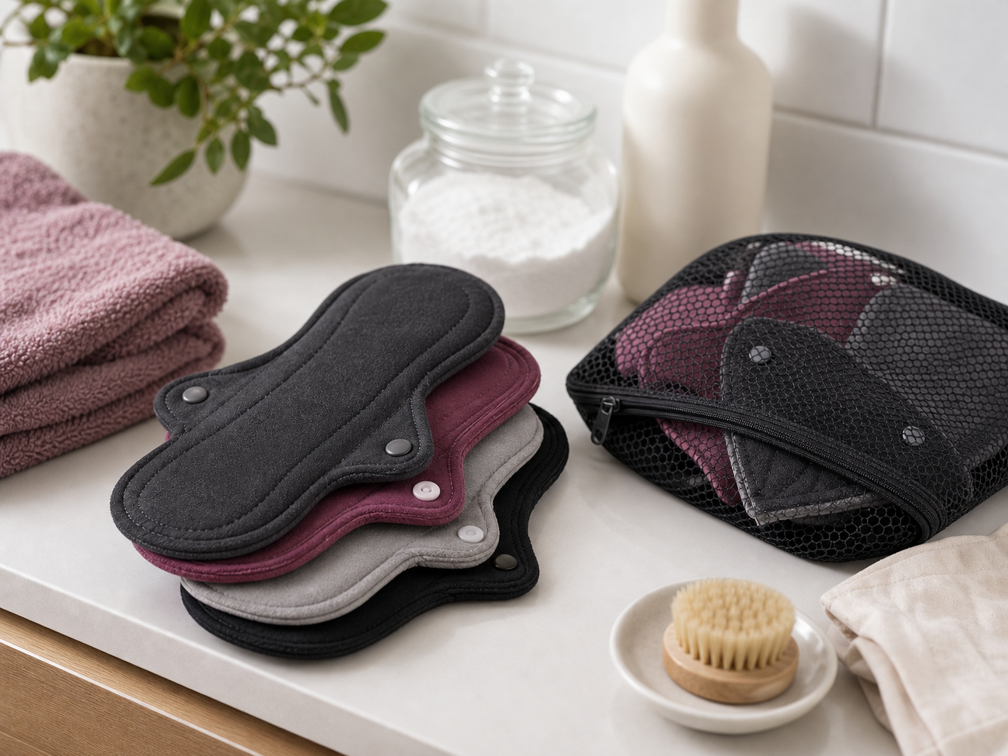 Reusable pad care routine visual