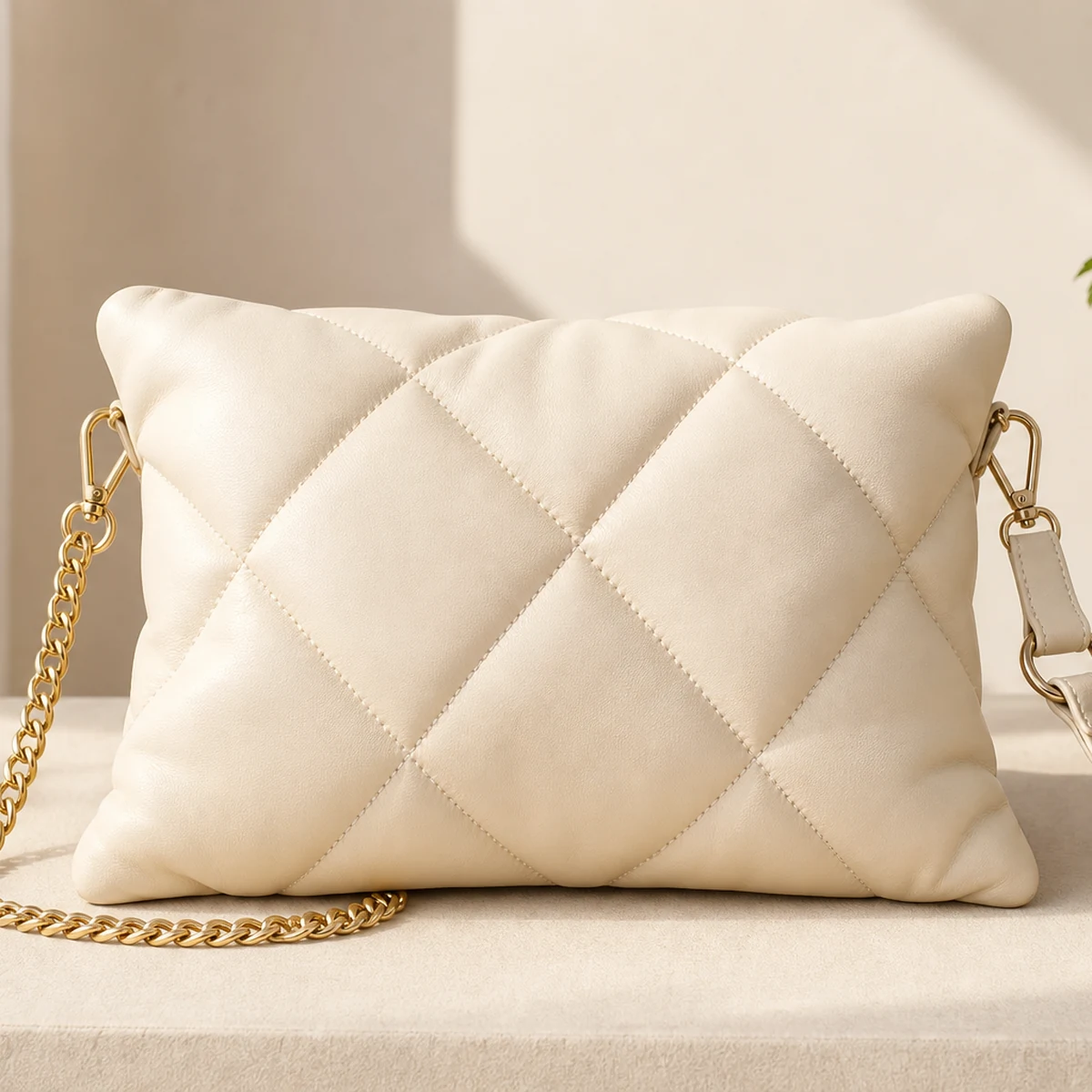 Claire Quilted Vegan Leather Pillow Bag
