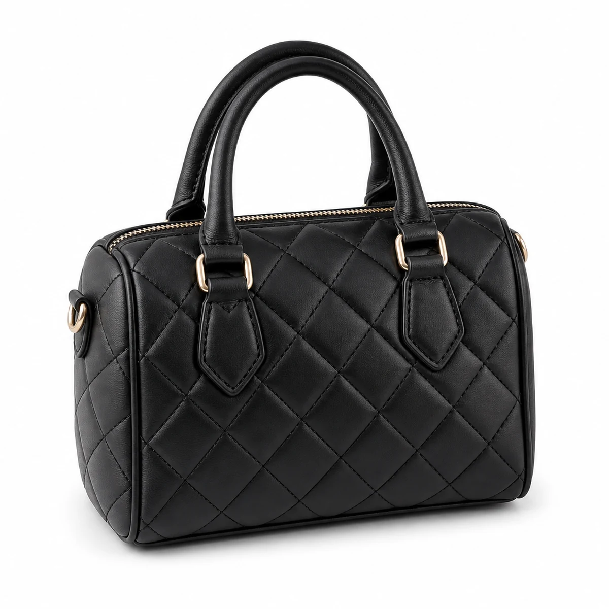 Elise Quilted Vegan Leather Baguette Bag