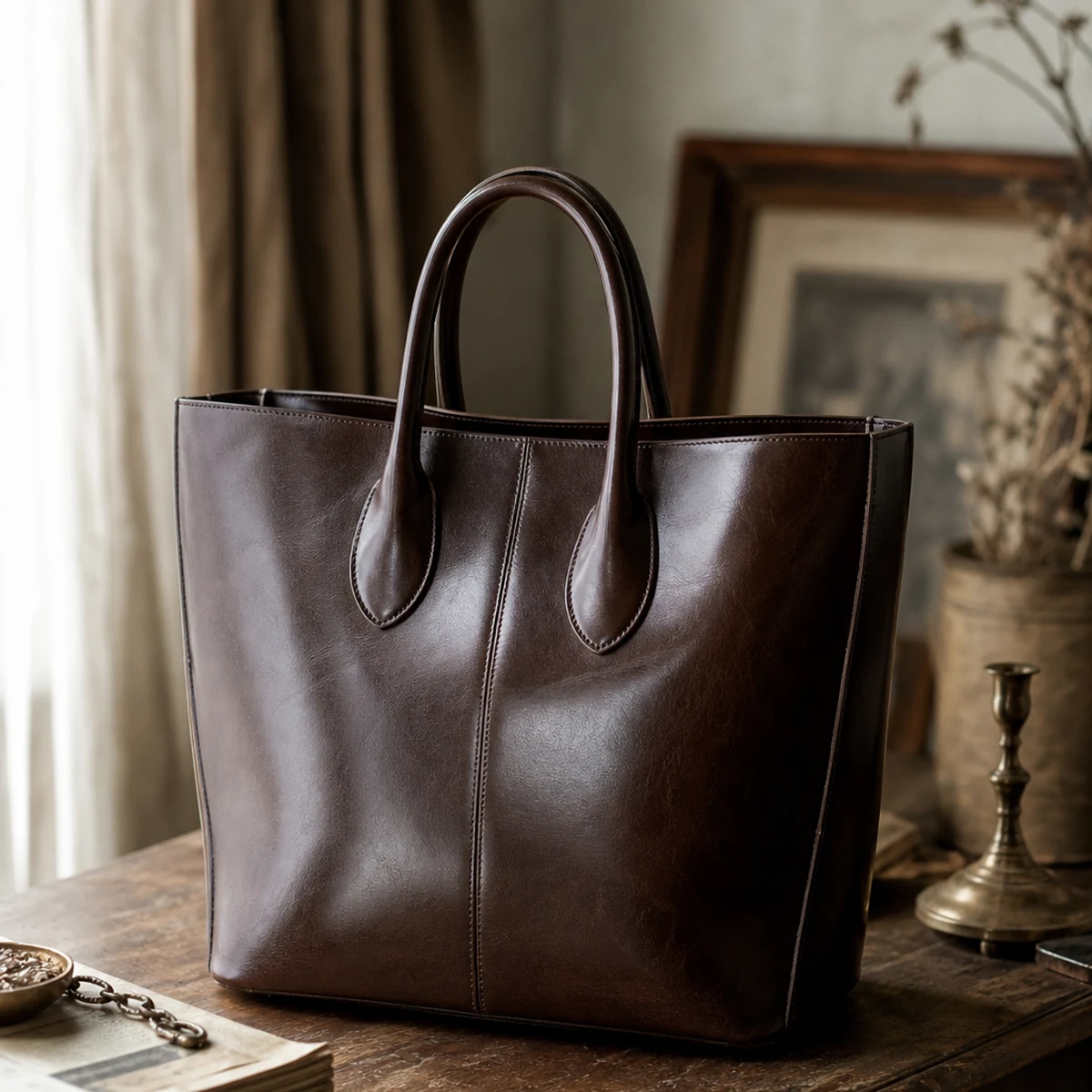 Evelyn Vegan Leather Baguette Bag